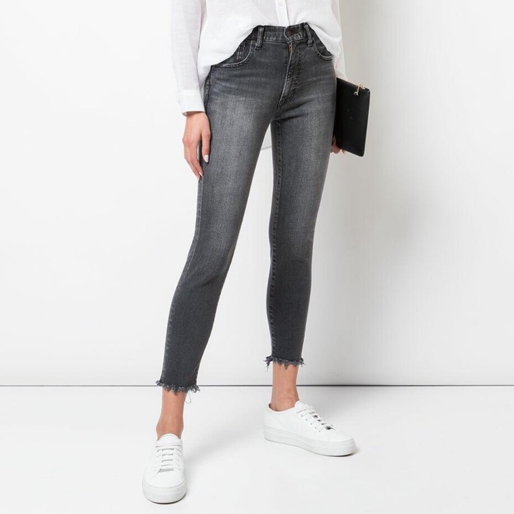 MOUSSY VINTAGE Westcliffe Skinny 100% cowhide leather size 25 grey color